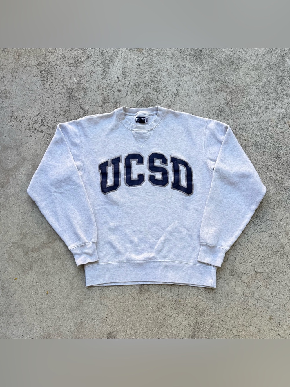 Vintage UCSD University Of  California San Diego Sewn Light Heather Grey Sweater